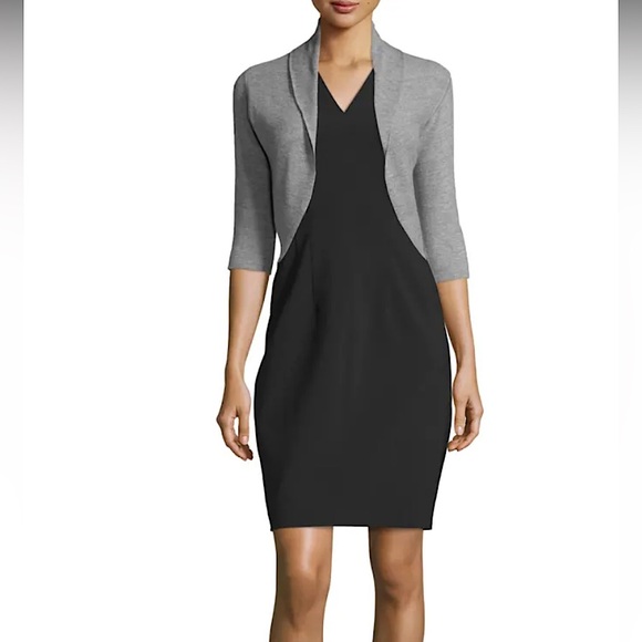 Elie Tahari Becca Shrug in Gray Melange. Size Medium. NWOT. - Picture 3 of 12